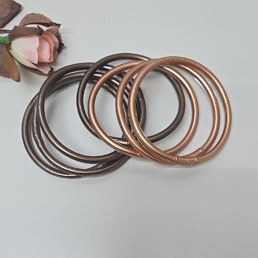 All Weather Women Bangles Color Brown & Copper. Size Med